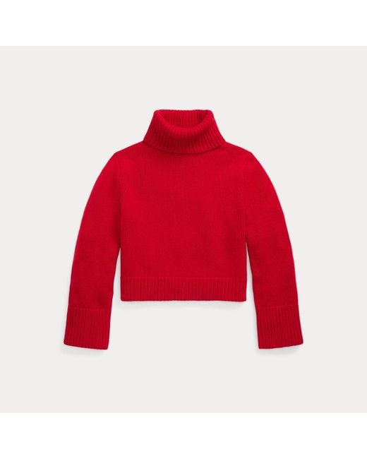 Polo Ralph Lauren Red Wool-Cashmere Turtleneck Sweater