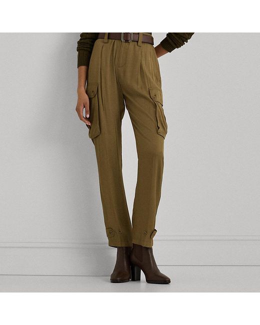 Ralph Lauren Green Twill Cargo Ankle Trouser