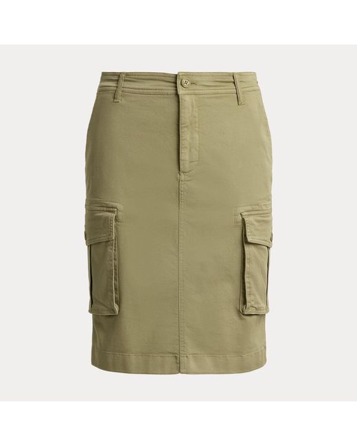 Ralph Lauren Green Stretch Chino Cargo Pencil Skirt