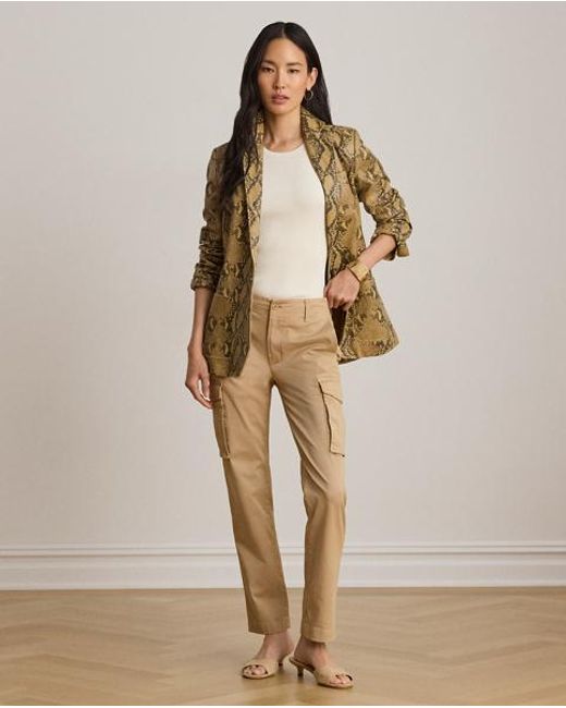 Ralph Lauren Natural Chino Cropped Cargo Pant