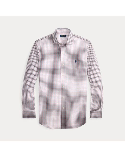 Polo Ralph Lauren Custom Fit Geruit Stretchpoplin Overhemd in het Purple voor heren