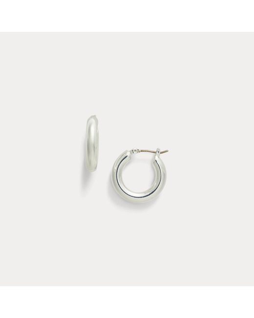Ralph Lauren White Small Hoop Earrings