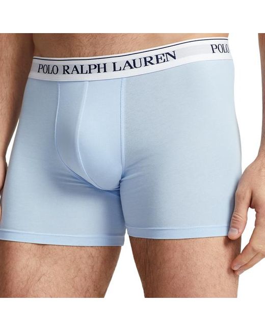 Polo Ralph Lauren Stretch Cotton Boxer Brief 3-pack in Blue for