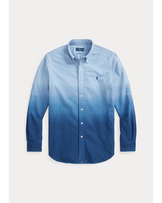 Polo Ralph Lauren Blue Classic Fit Dip-dyed Oxford Shirt for men