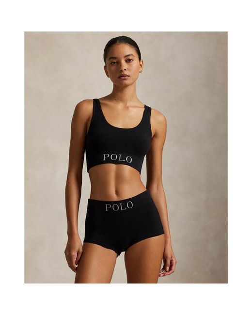 Pantaloncini a vita media con logo di Polo Ralph Lauren in Black