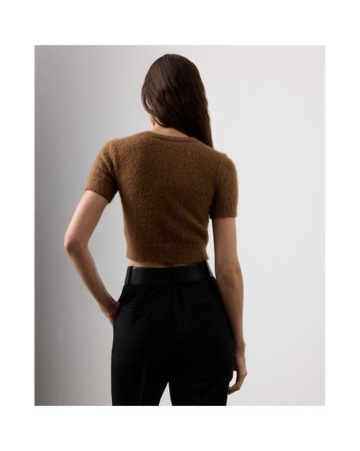Ralph Lauren Brown Cashmere-Alpaca-Blend Cropped Jumper