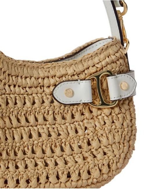 Ralph Lauren Multicolor Woven Straw Small Tasha Crossbody Bag