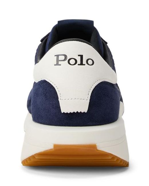 Polo Ralph Lauren Blue Train 89 Suede-Paneled Sneaker for men