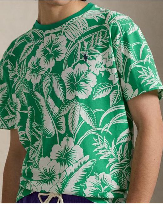 Polo Ralph Lauren Green Custom Slim Fit Tropical Jersey T-Shirt for men