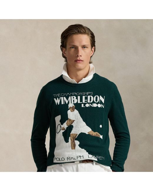Polo Ralph Lauren Green Wimbledon Cashmere-Cotton Sweater for men