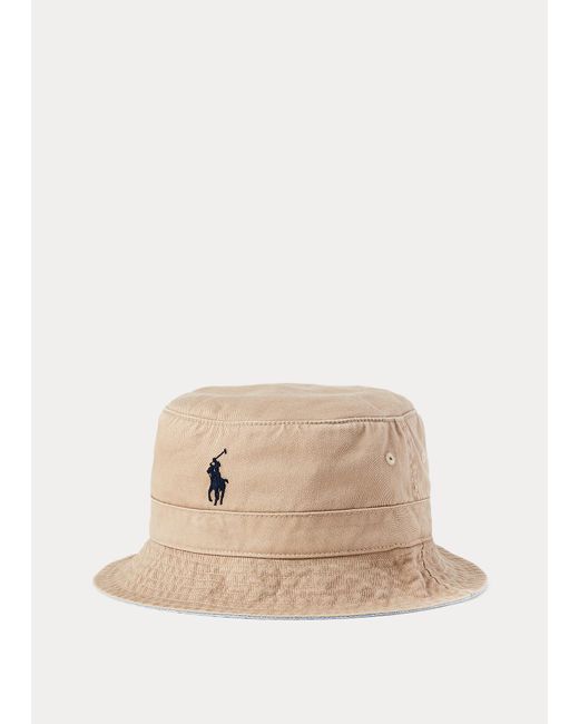 Cappello da pescatore color cuoio con logo di Polo Ralph Lauren in Natural da Uomo