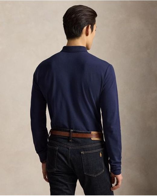 Polo Ralph Lauren Blue Custom Slim Fit Stretch Mesh Polo Shirt for men
