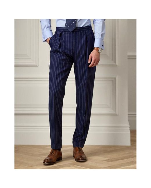 Ralph Lauren Purple Label Blue Kent Handmade Rope-stripe Suit for men
