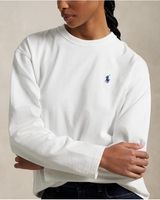 Camiseta De Punto Jersey De Algodón Polo Ralph Lauren de color White