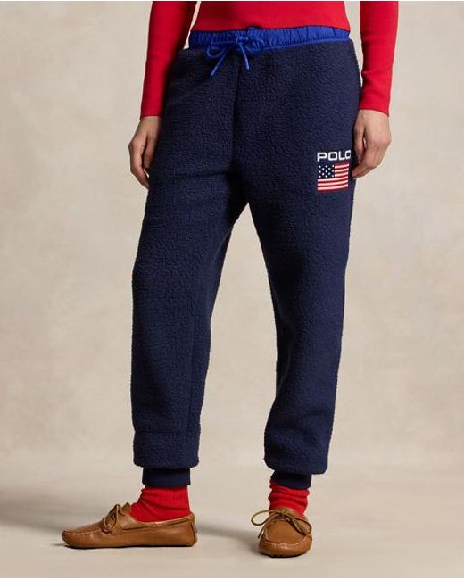 Polo Ralph Lauren Blue Flag Fleece Tracksuit Bottoms for men