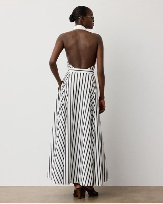 Ralph Lauren White Eldred Striped Cotton Day Dress
