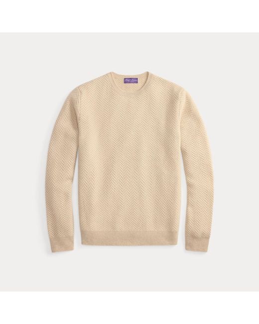 Ralph Lauren Natural Ralph Lauren Textured Herringbone Cashmere Sweater for men