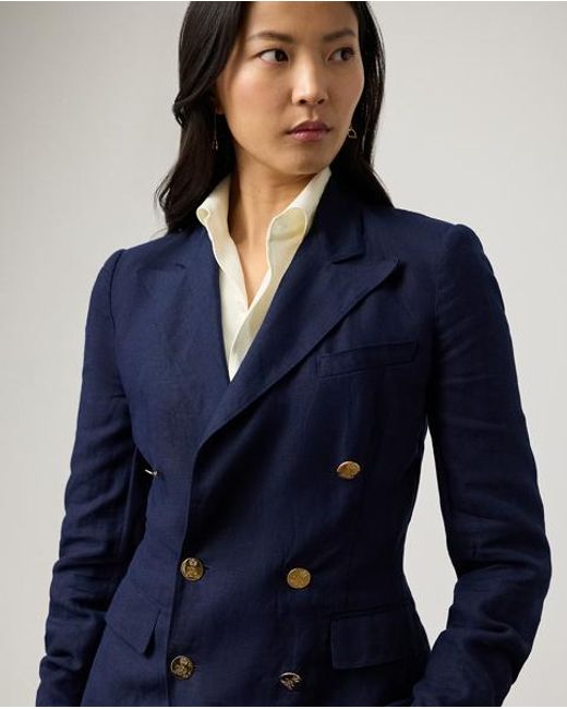 Ralph Lauren Blue Camden Linen Jacket