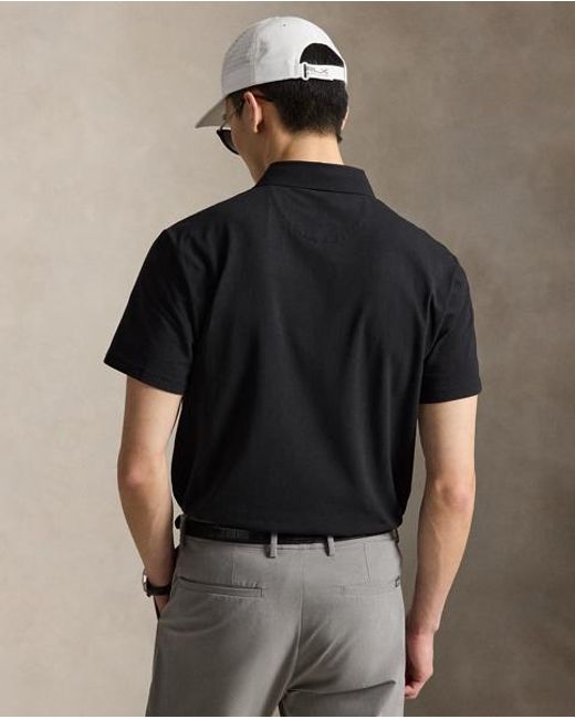 Ralph Lauren Black Tailored Fit Performance Polo Shirt for men