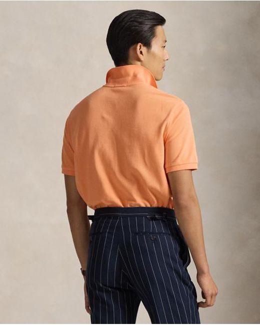 Polo Ralph Lauren Orange The Iconic Custom Slim Fit Mesh Polo for men
