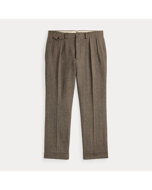 RRL Gray Slim Fit Wool-Cotton Herringbone Trouser for men
