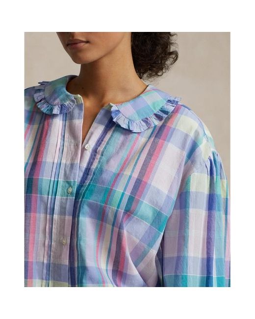 Polo Ralph Lauren Geruite Katoenen Pyjama Met Lange Mouwen in het Blue