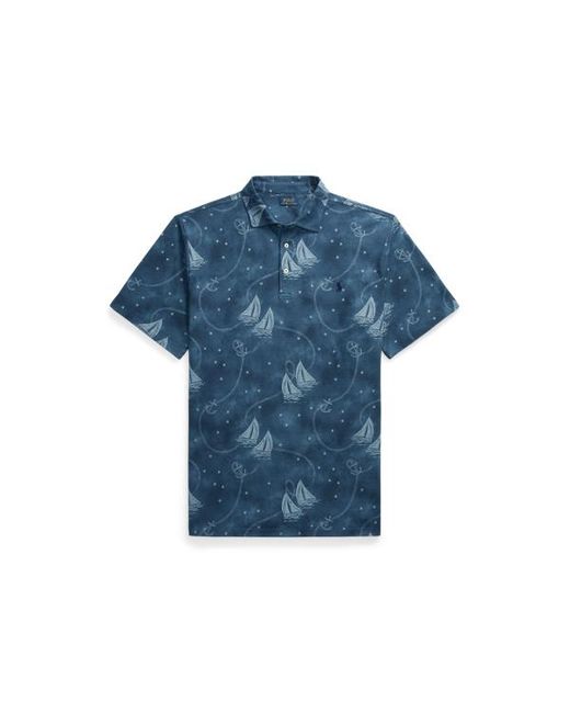 Ralph Lauren Blue Big & Tall - Printed Mesh Polo Shirt for men