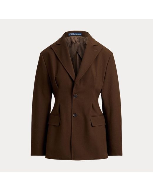 Polo Ralph Lauren Brown Single-Breasted Cotton-Wool Crepe Blazer