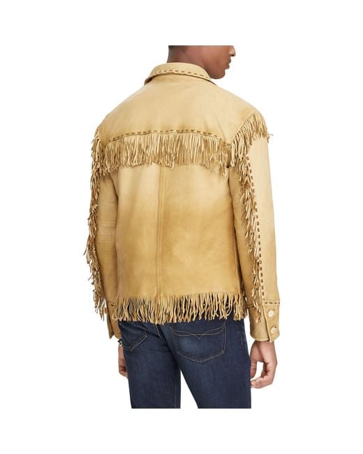 Polo Ralph Lauren Fringe Deerskin Jacket for Men | Lyst