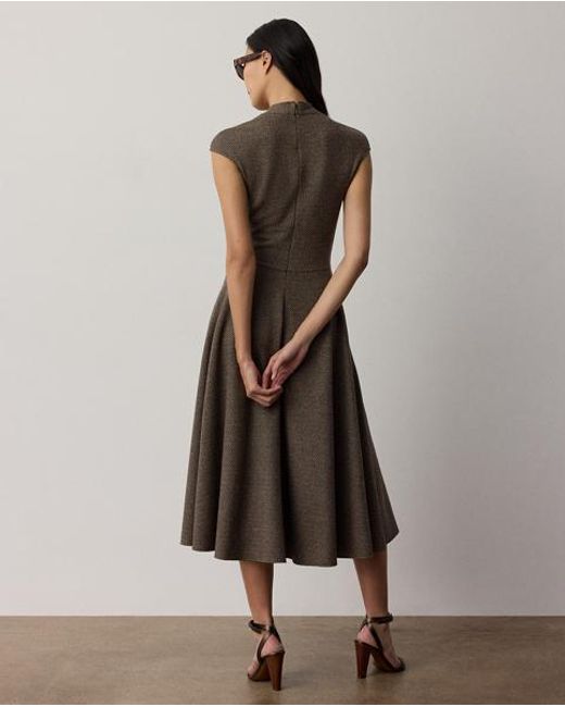 Ralph Lauren Gray Maisey Broken-Twill Jersey Day Dress