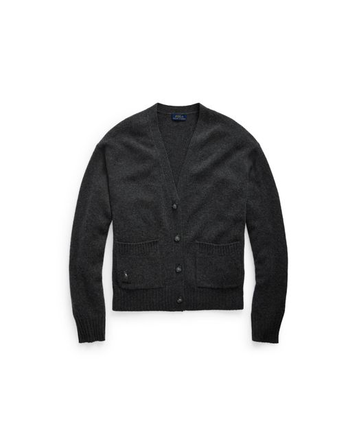 Ralph Lauren Wool-blend Buttoned Cardigan in Gray - Lyst