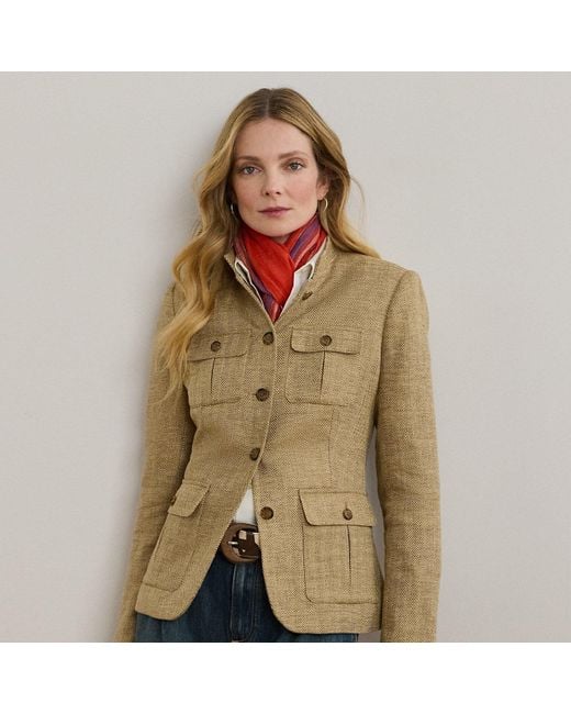 Ralph Lauren Linnen Jack Met Visgraatmotief in het Green