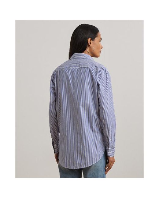 Ralph Lauren Blue Ralph Relaxed Fit Striped Stretch Cotton Shirt