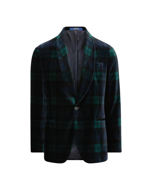 Ralph Lauren Black Polo Tartan Velvet Jacket for men