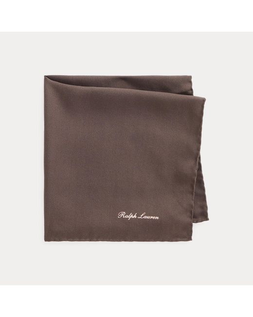 Ralph Lauren Brown Silk Pocket Square for men