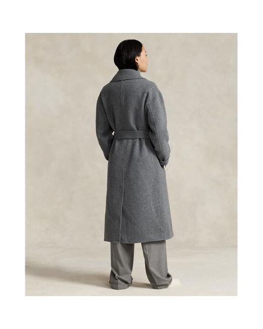Polo Ralph Lauren Gray Wool-blend Wrap Coat