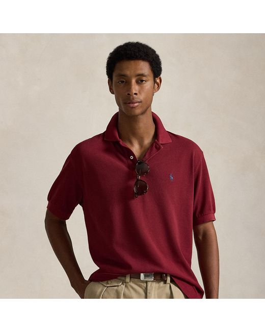 Red Ralph Polo Ralph Lauren Original Fit Mesh Polo Shirt in Red for Men | Lyst UK