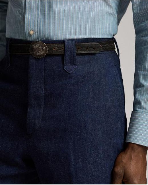 RRL Metallic Slim Fit Denim Western Trousers for men