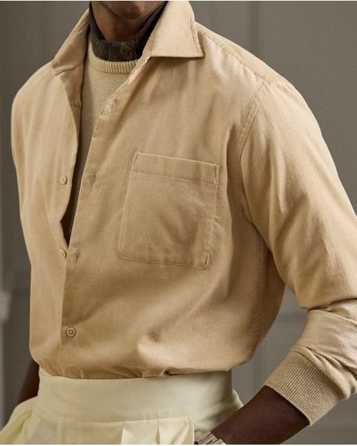 Ralph Lauren Natural Fine-Wale Corduroy Shirt for men