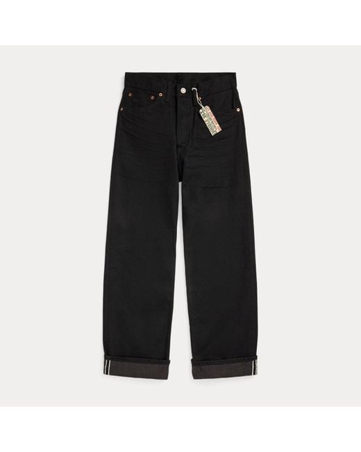 RRL Black High Boy Fit Selvedge Jean
