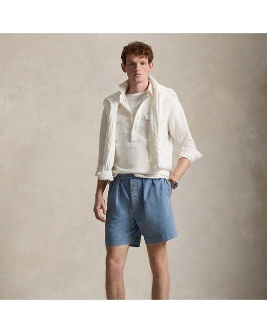 Polo Ralph Lauren Blue 18 Cm Relaxed Fit Twill Officer's Short for men
