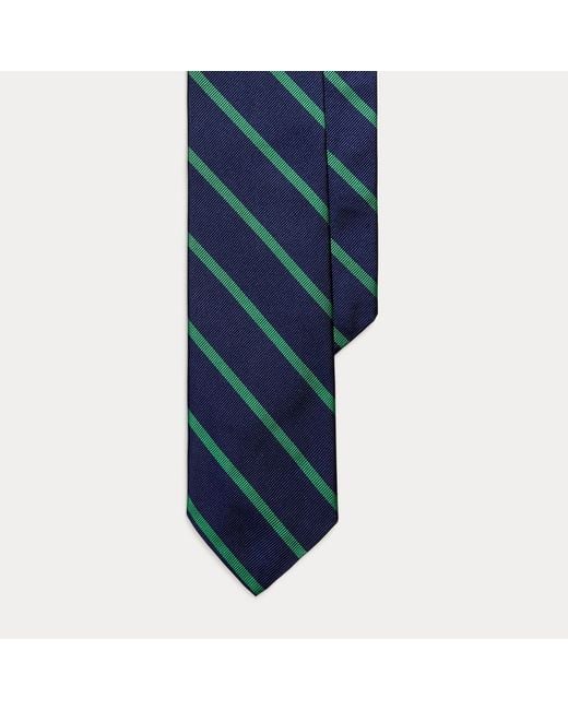 Polo Ralph Lauren Blue Striped Silk Repp Narrow Tie for men