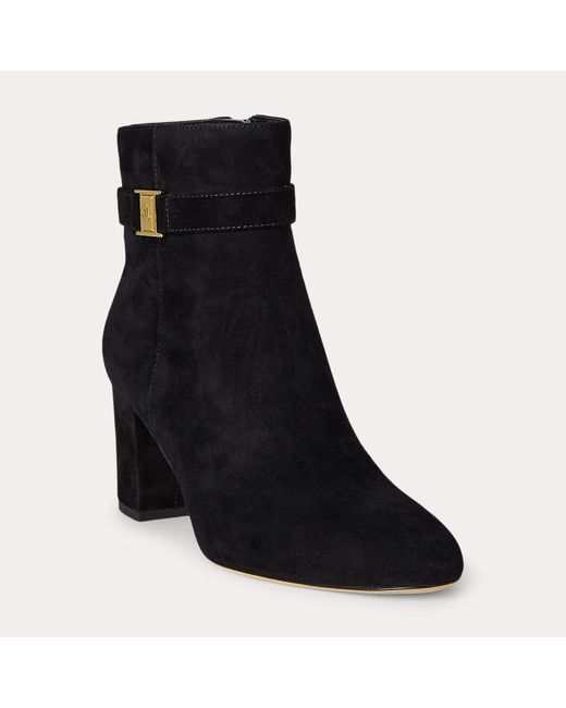 Bottines À Talon Kellie En Daim Ralph Lauren en coloris Black