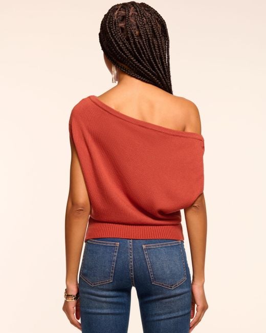 Ramy Brook Blue Chet Merino Off-The-Shoulder Sweater