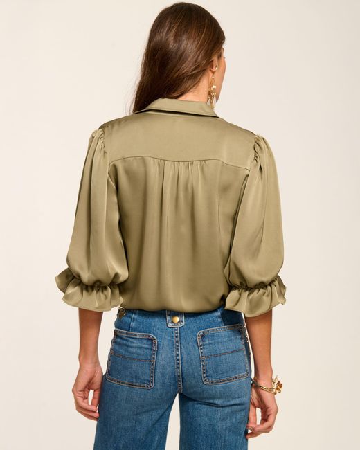 Ramy Brook White Dina Button Down Bodysuit