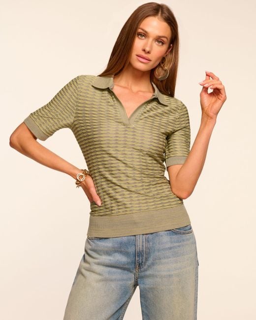 Ramy Brook Green Valentina Short Sleeve Knit Top