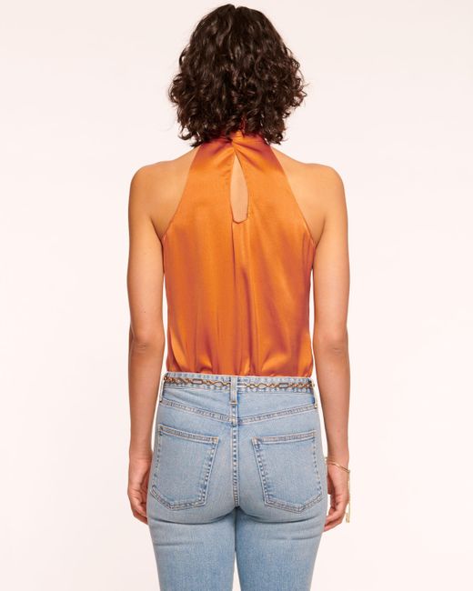 Ramy Brook Blue Lori Silk High Neck Tank Top