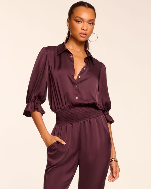 Ramy Brook Multicolor Dina Short Sleeve Button Down Jumpsuit