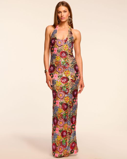 ramy brook reyna sequin halter maxi dress Tiffany Gown in Pink YGroup_ceciledress