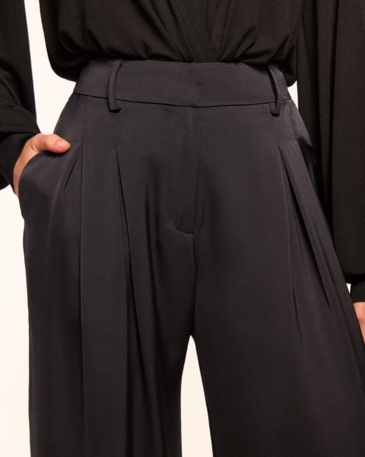 Ramy Brook Blue Oscar Pleated Wide Leg Pant